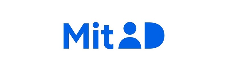Logo for Mit ID med blå tekst
