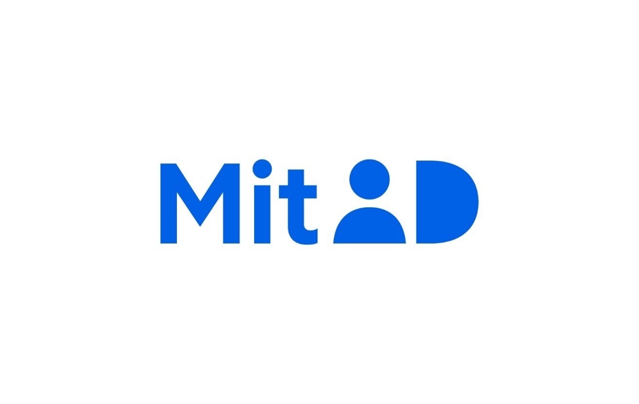 Logo for Mit ID med blå tekst