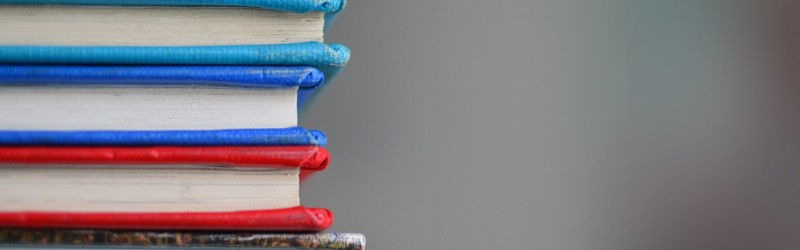 Close-up of book pile