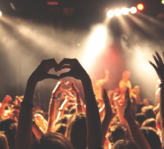 Hands in the air at a concert