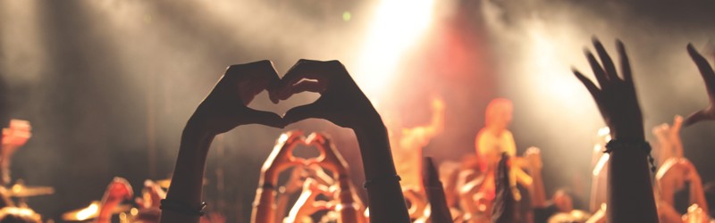 Hands in the air at a concert