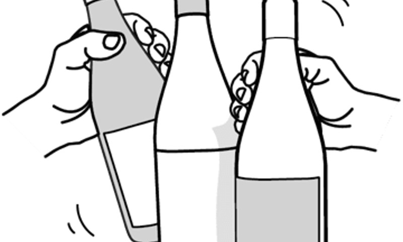 Illustration af vinflasker vedr. alkoholpolitik Illustration af vinflasker vedr. alkoholpolitik