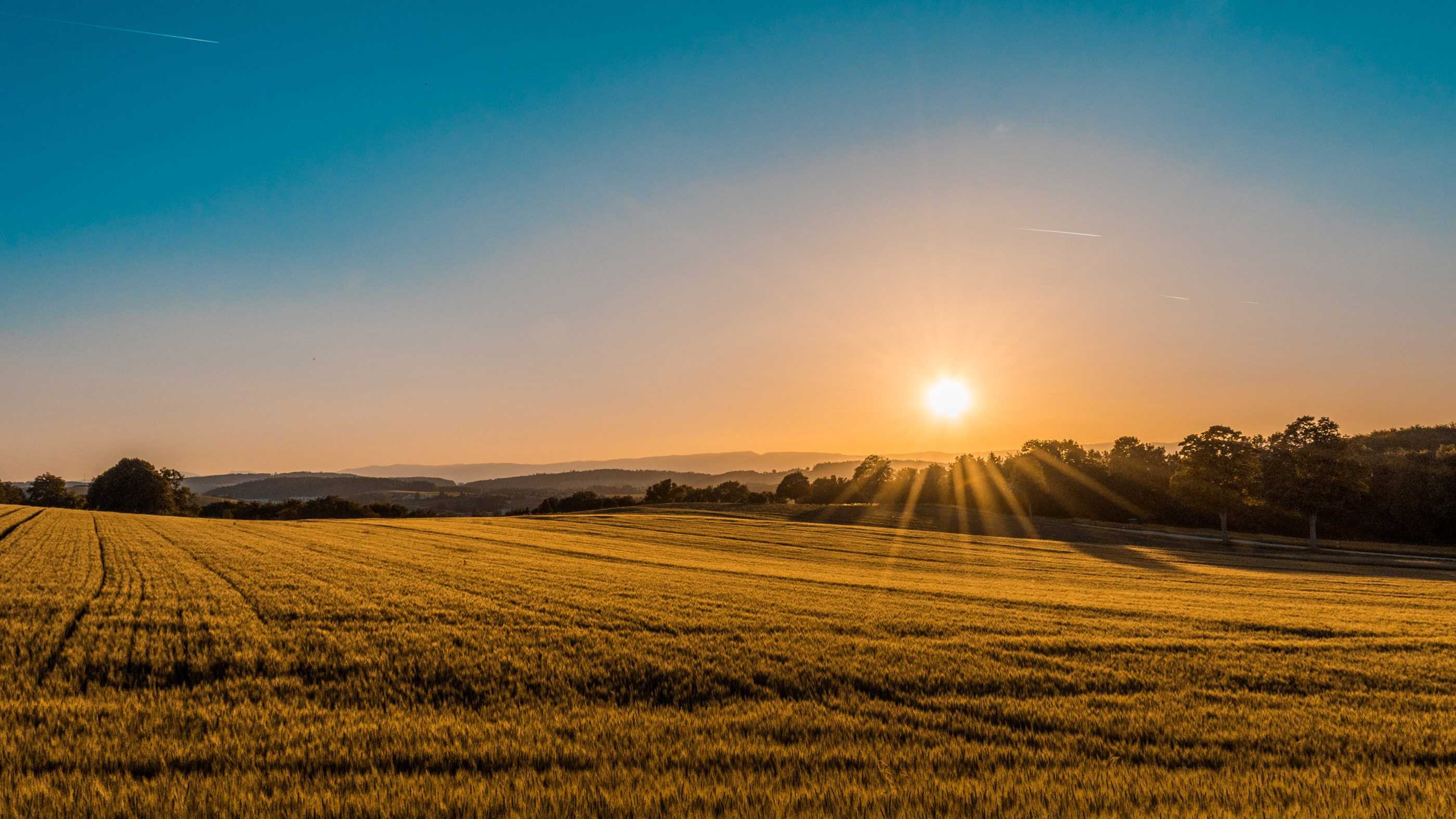 Solnedgang over markerne