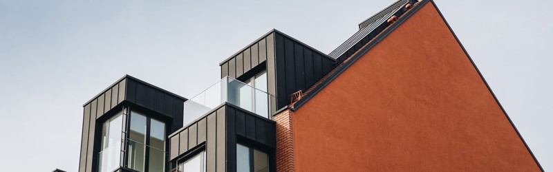 Red apartment building